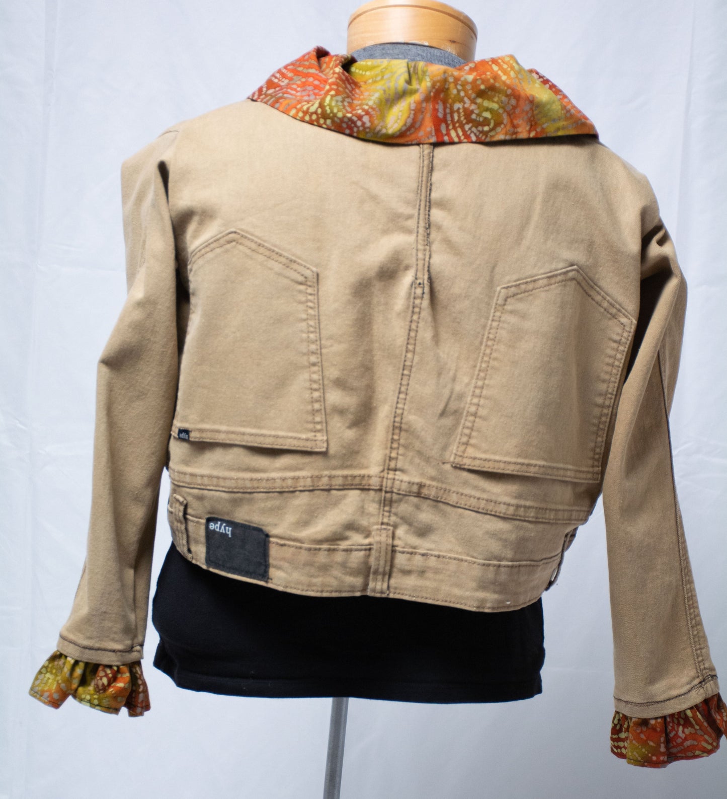 Gold Jeans Repurposed to Jacket with Ruffles