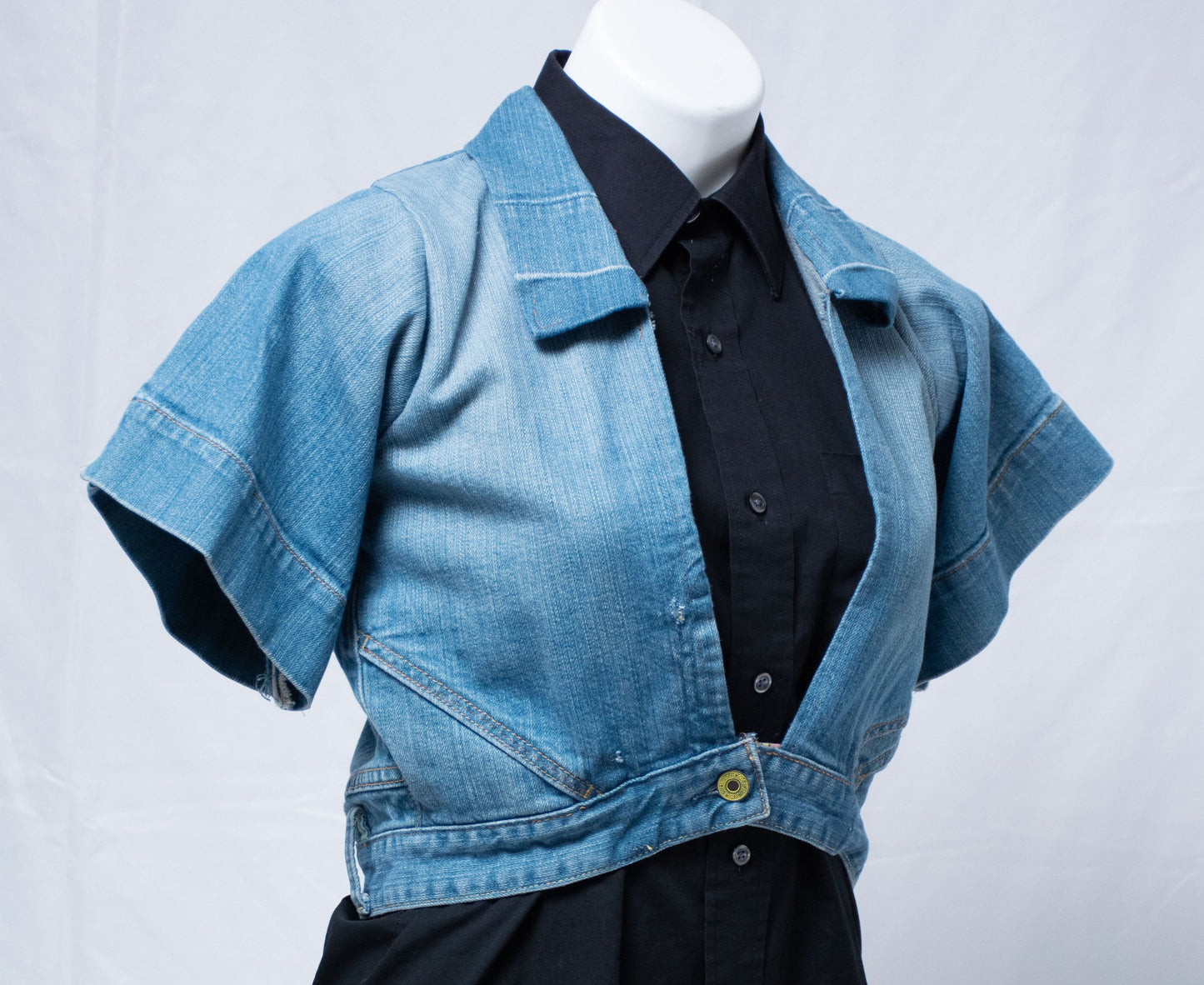 Cropped Jean Jacket Repurposed