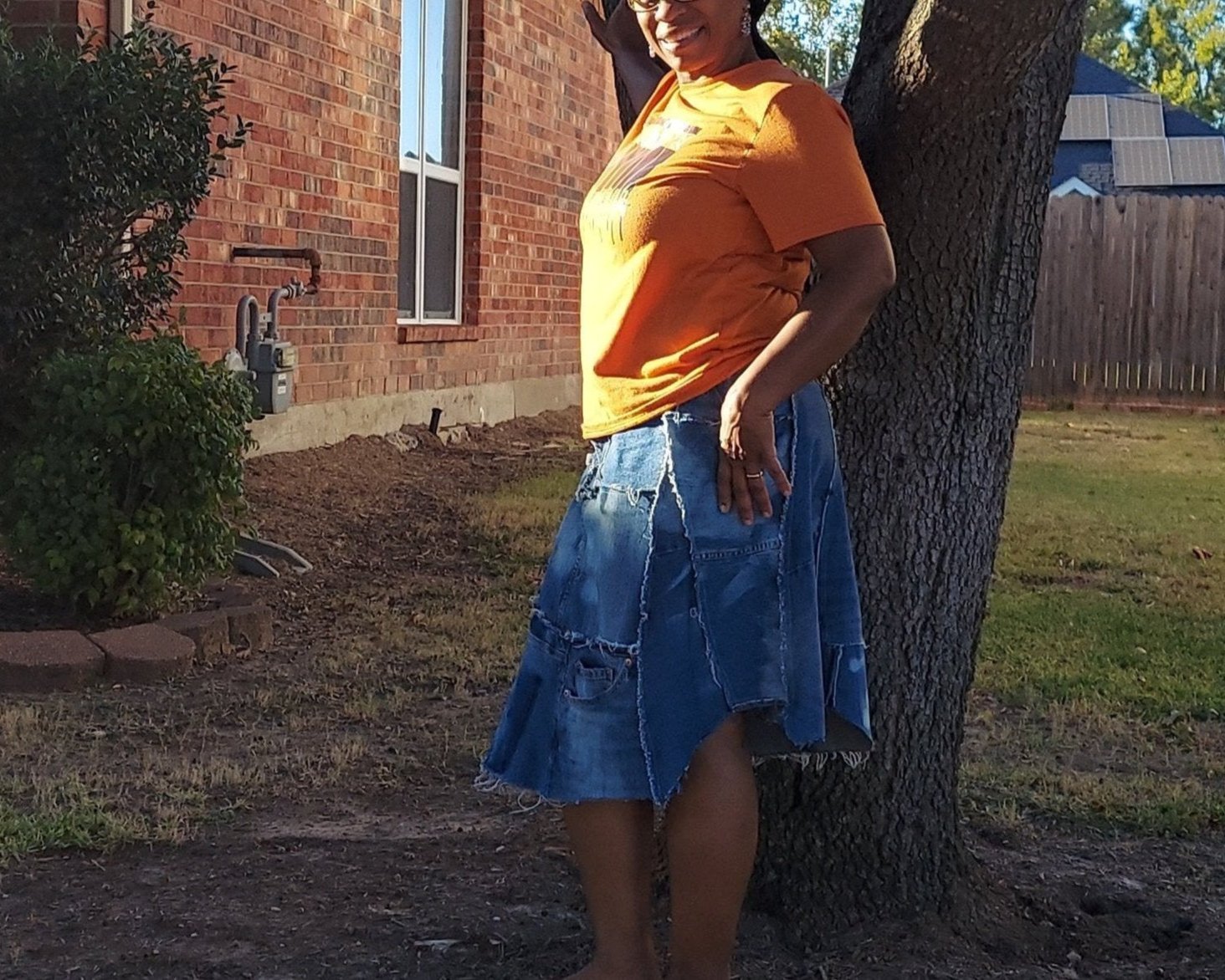 Patchwork Denim skirt