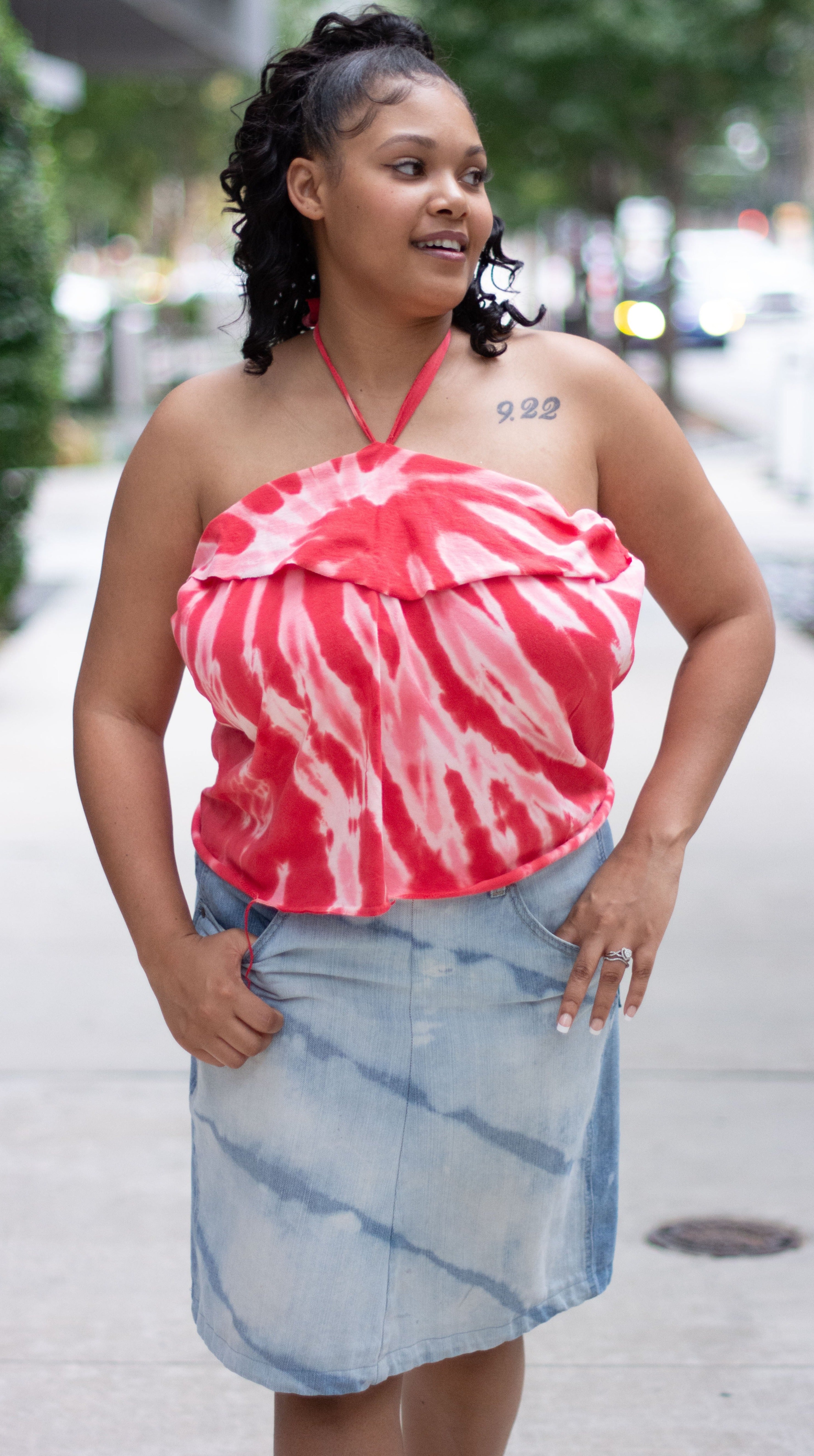 Bleach Tye Dye Denim skirt