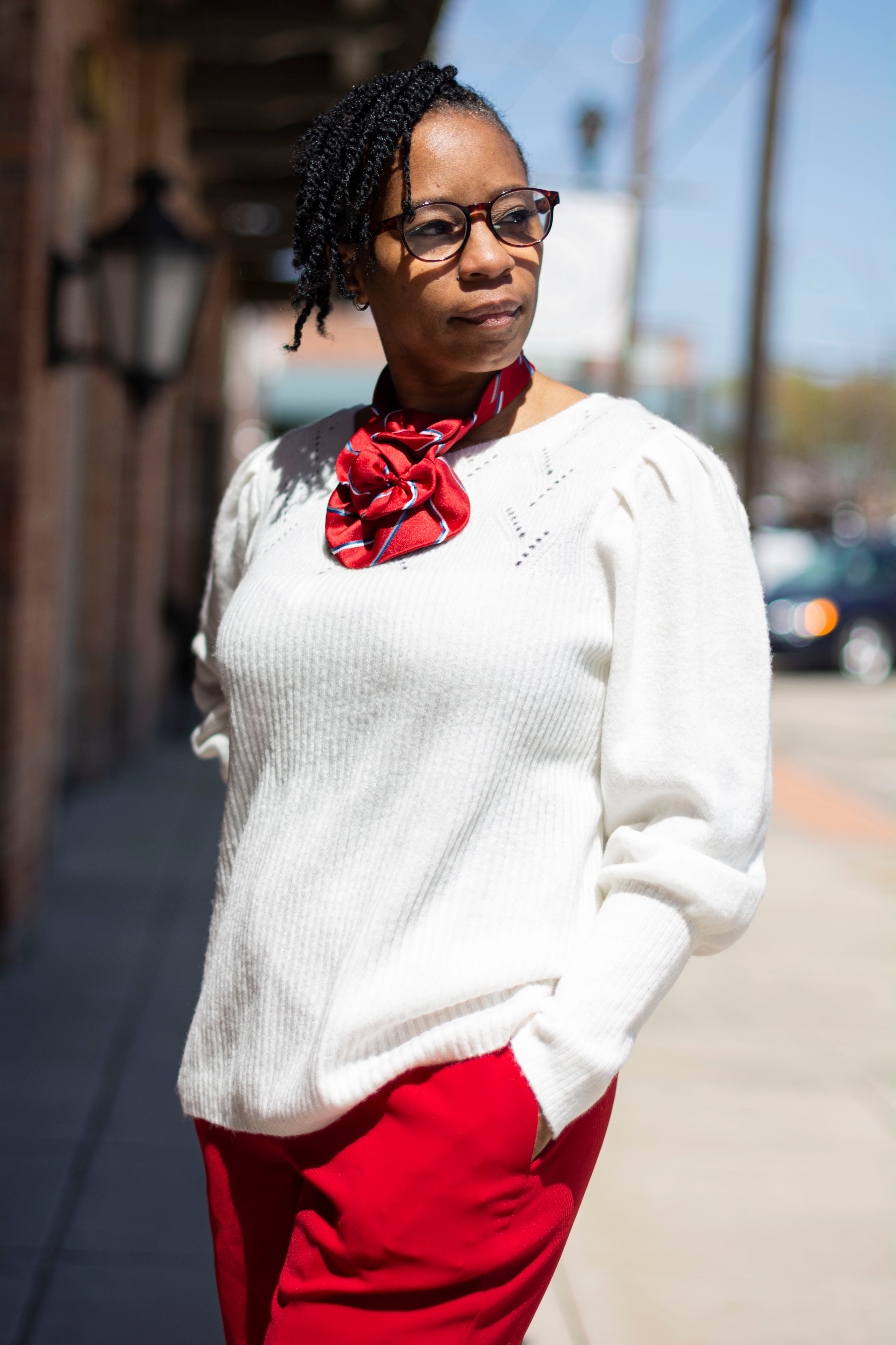 Cherry Red, Sky Blue, & White Neck Candy